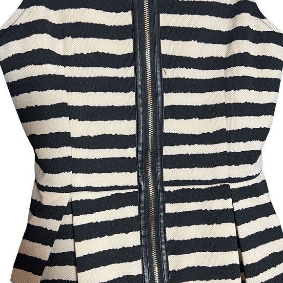 THML Women's Sleeveless Striped Fit & Flare Cream White Dress Size M - Picture 4 of 8